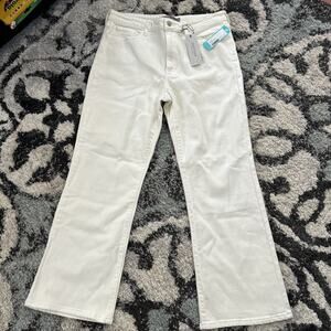 Just USA Women's Solid Bria Bootcut Stretch Jeans Off White Size 12